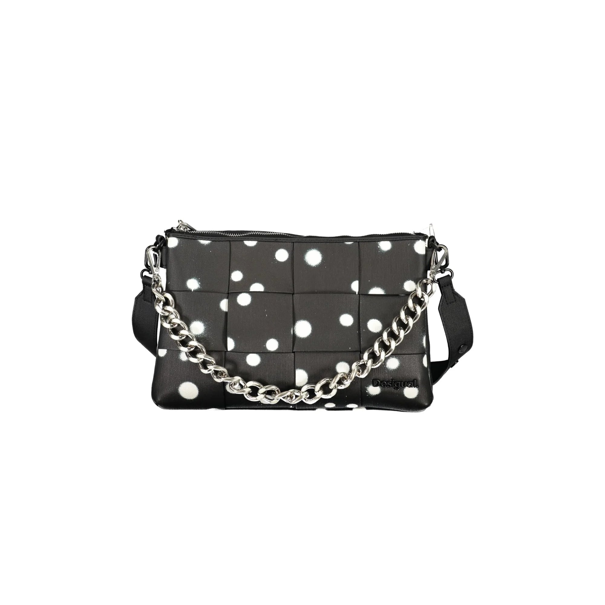 DESIGUAL Borsa Donna Nera a Mano Pois con Tracolla e Catena