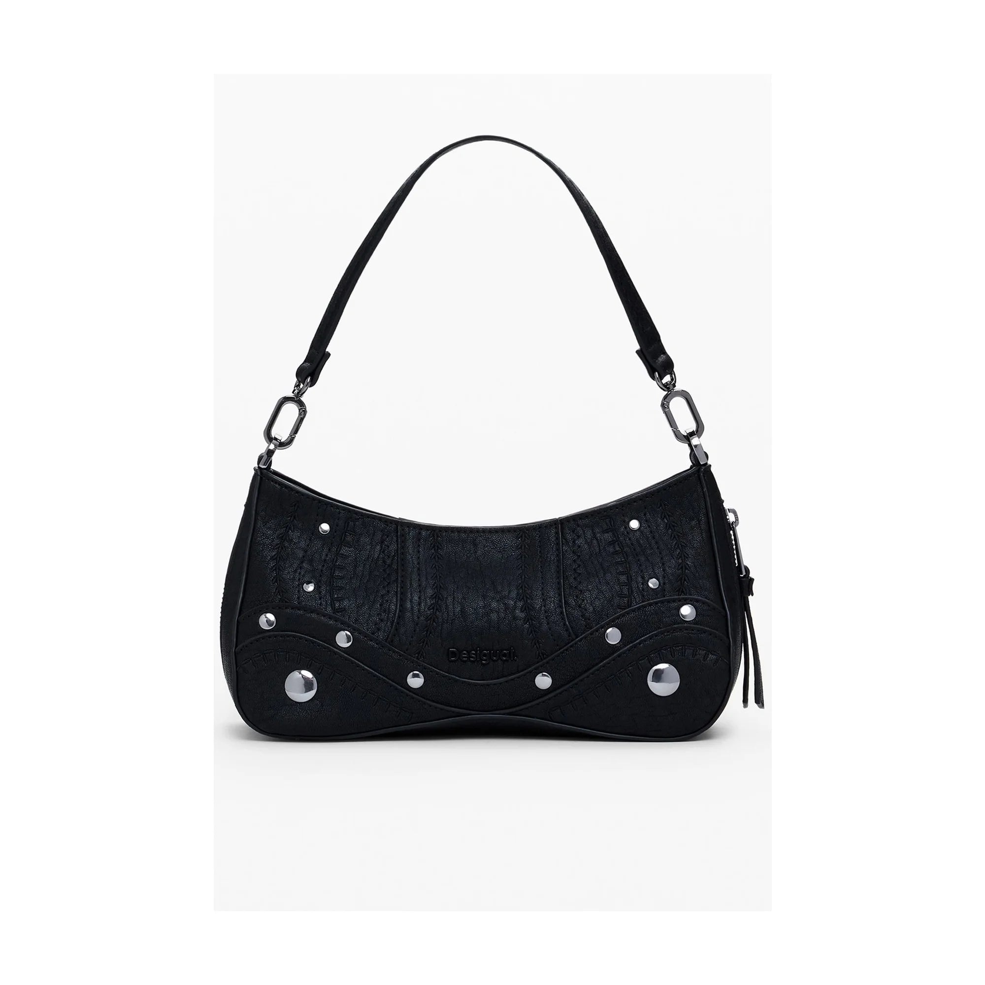 DESIGUAL Borsa Donna Nera a Spalla Embro Patch Alsacia