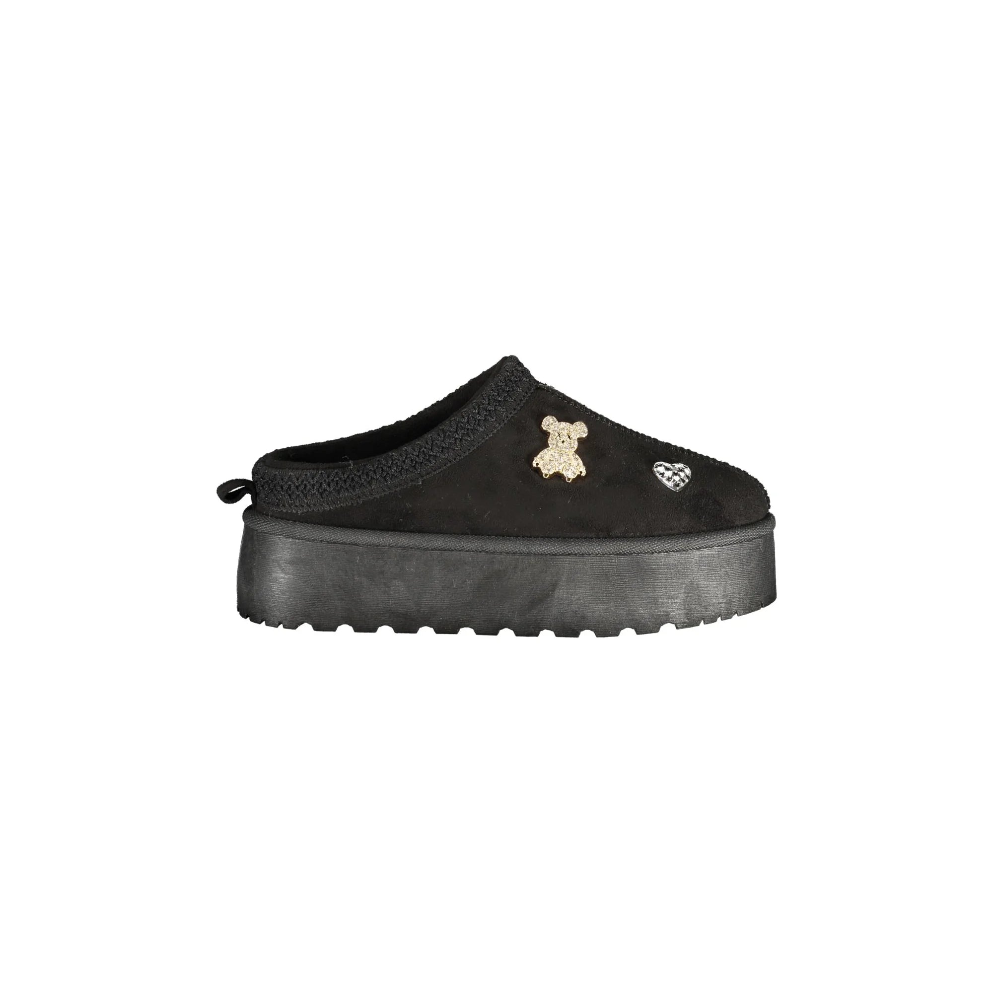 LAURA BIAGIOTTI Sabot Donna Nero Invernale con Pelo e Strass