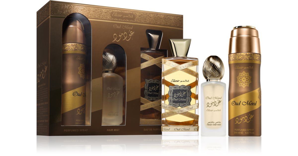 Lattafa Oud Mood Elixir: Set Regalo Unisex per Occasioni Speciali