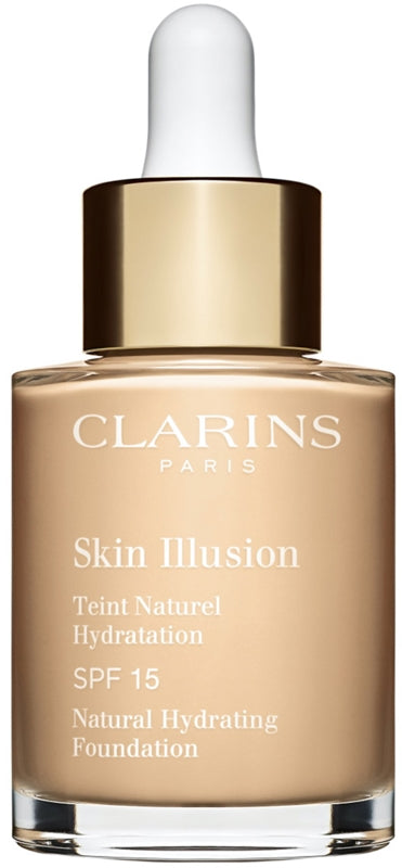 Clarins Skin Illusion: Fondotinta Idratante Illuminante SPF 15, Colore 101W Linen (30 ml)