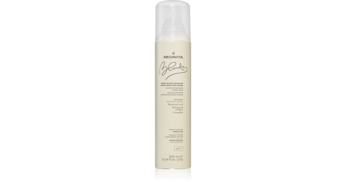 Medavita Blondie Sunset Blonde Enhancing Mousse Balsamo in Schiuma per Sfumature Biondo Caldo 300 ml