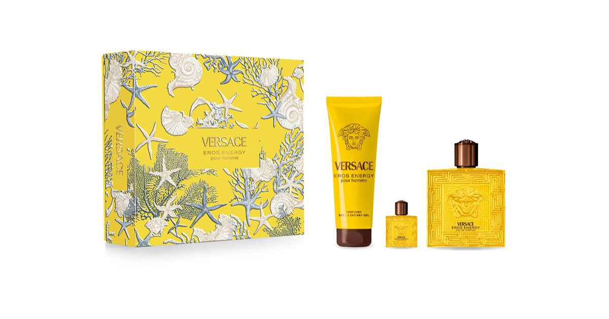 Versace Eros Energy: Confezione Regalo Completa per Uomo (Gel Doccia 150ml + Eau de Parfum 100ml + Miniatura 5ml)