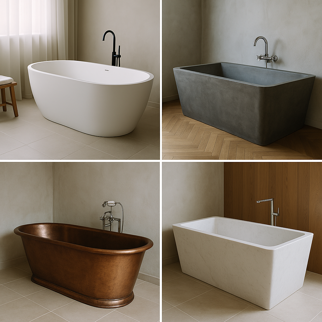 Vasche da bagno: stili e materiali a confronto