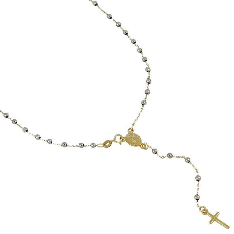 Collana Rosario Oro Bianco Giallo Madonna Miracolosa 803321716849