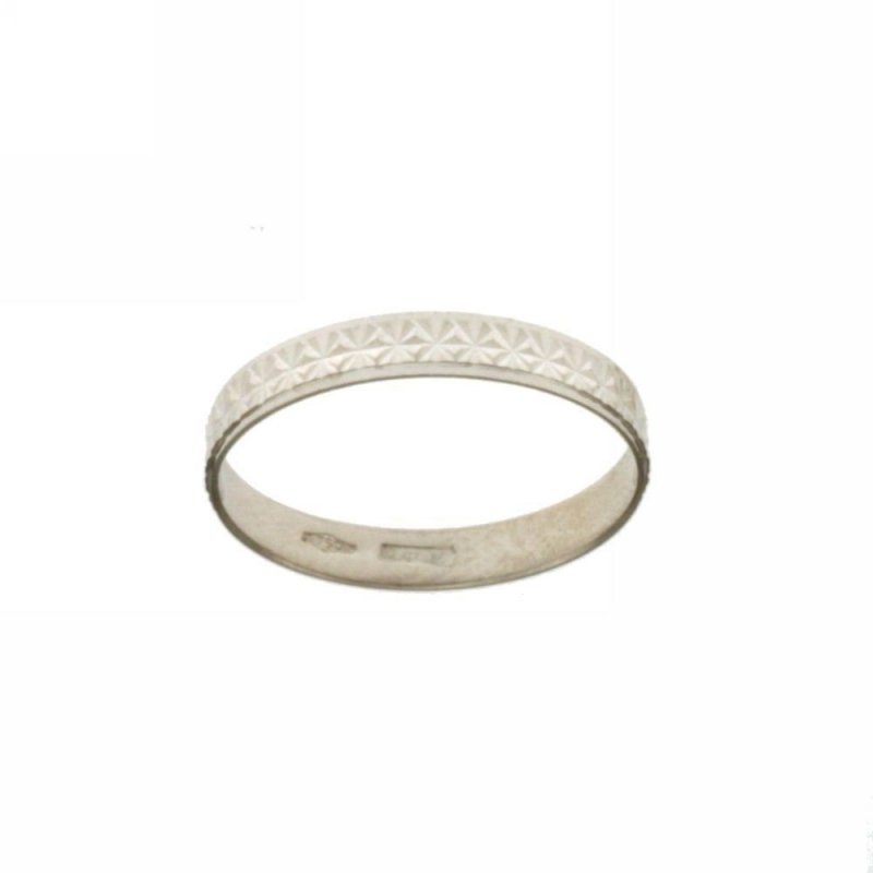 Fedina in oro bianco 18 kt modello Neve sfaccettato