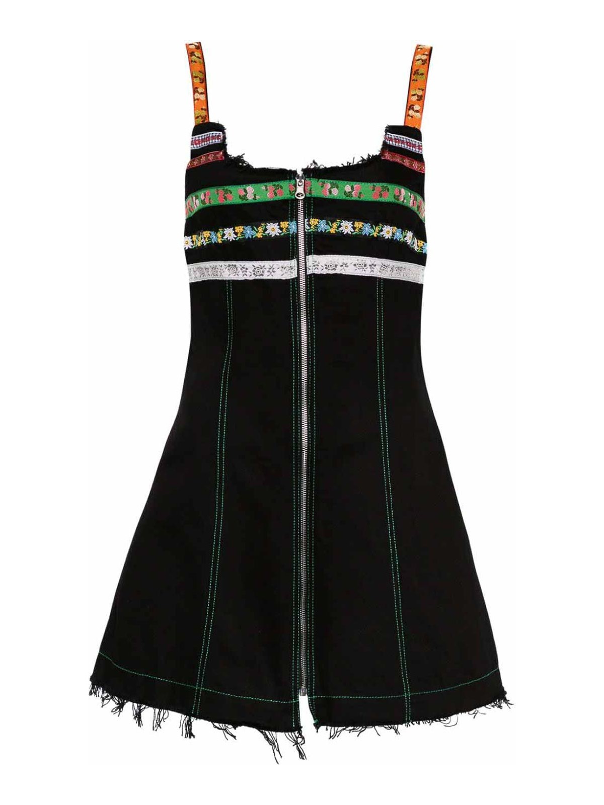 Mini Abito in Denim Lindsey: Design Floreale e Strisce