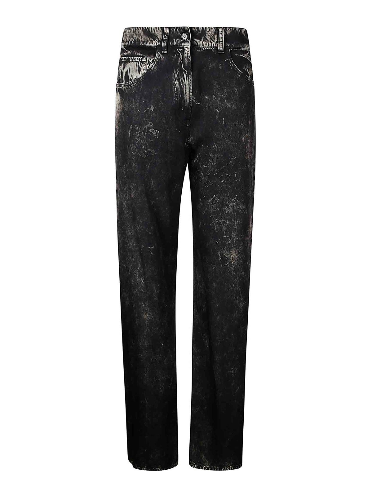 Pantaloni Ampi in Viscosa Effetto Denim