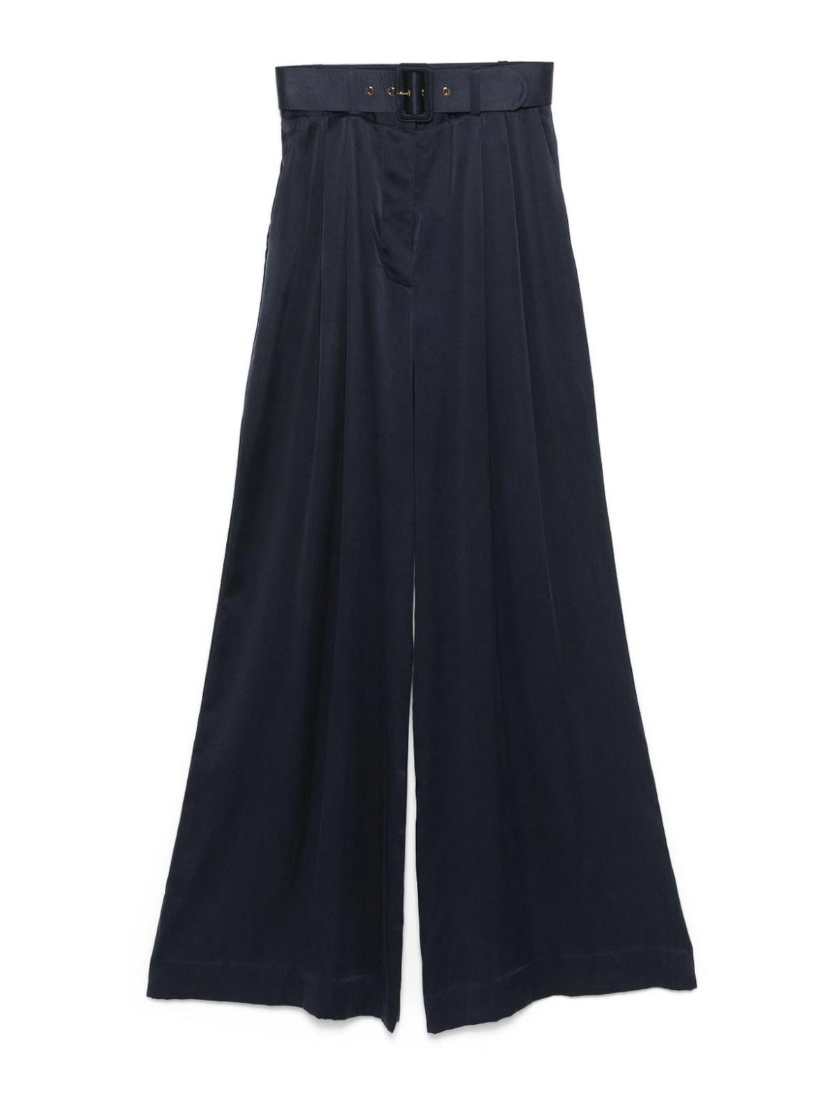 Pantaloni Palazzo in Seta Blu Scuro Zimmermanns