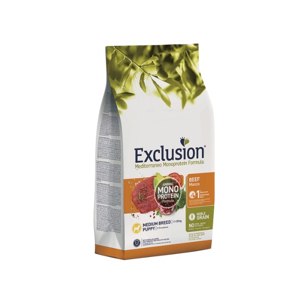 Exclusion Mediterraneo Manzo Puppy Medium: Crocchette per Cuccioli (3 Kg)
