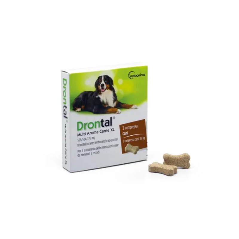 Drontal Multi Aroma Carne XL Compresse per Cani - 2 Compresse