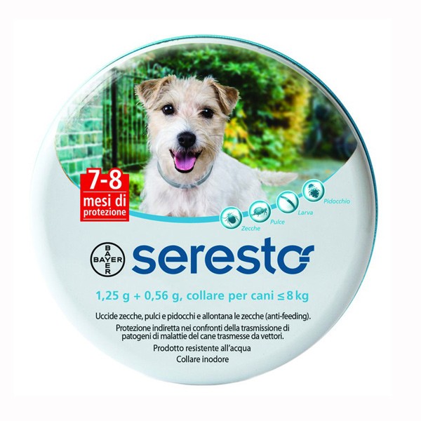 Seresto Collare Antiparassitario: Protezione a Lunga Durata per Cani Fino a 8 Kg (Taglia Small) - 38 cm