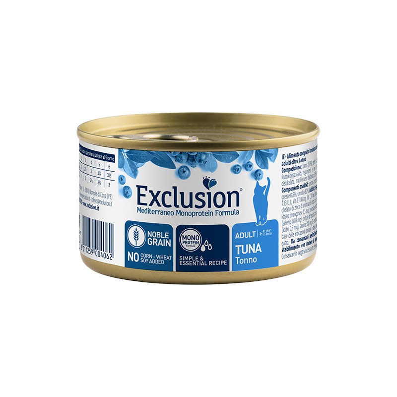Exclusion Mediterraneo Adult Tonno Noble Grain Umido per Gatti - 85 g (12 pezzi)