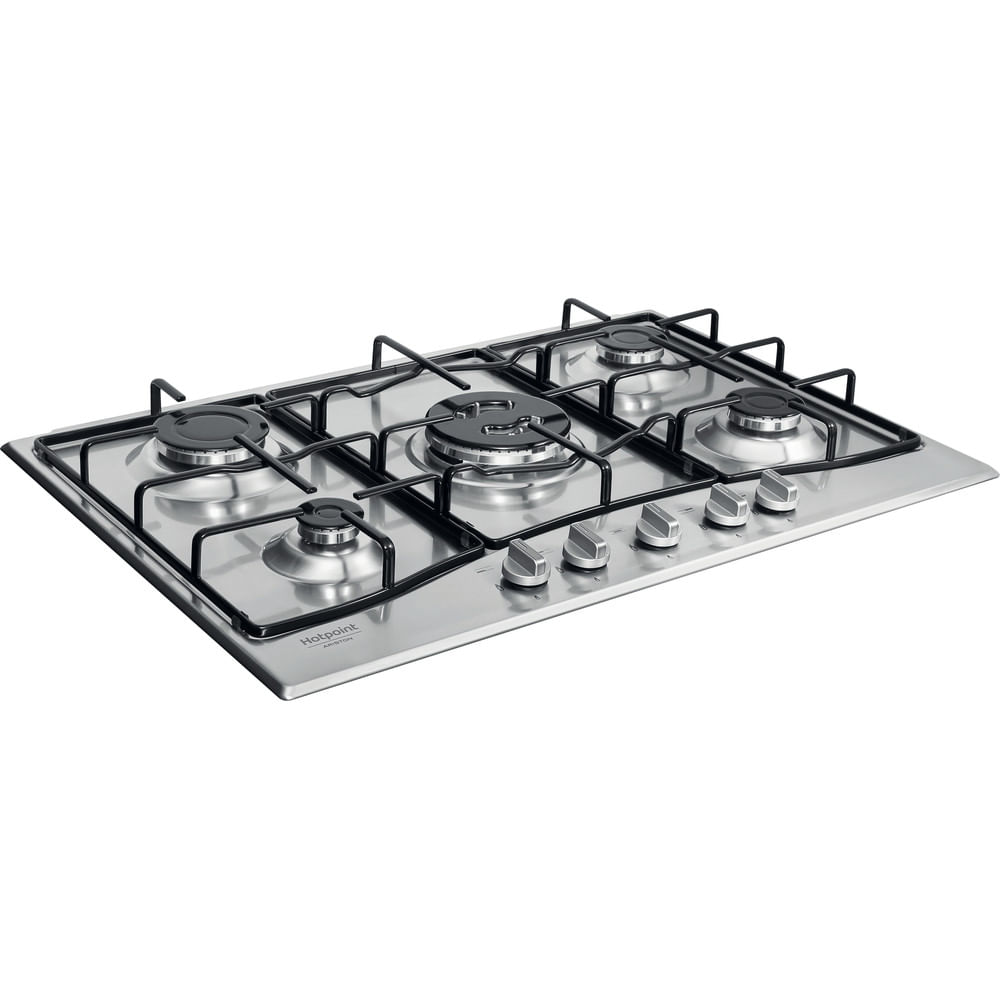 Piano cottura a gas Hotpoint Ariston PCN 752 T/IX/HAR: 5 bruciatori