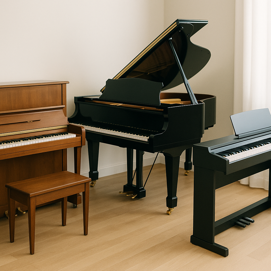Tipi di pianoforti: verticale, a coda e digitali