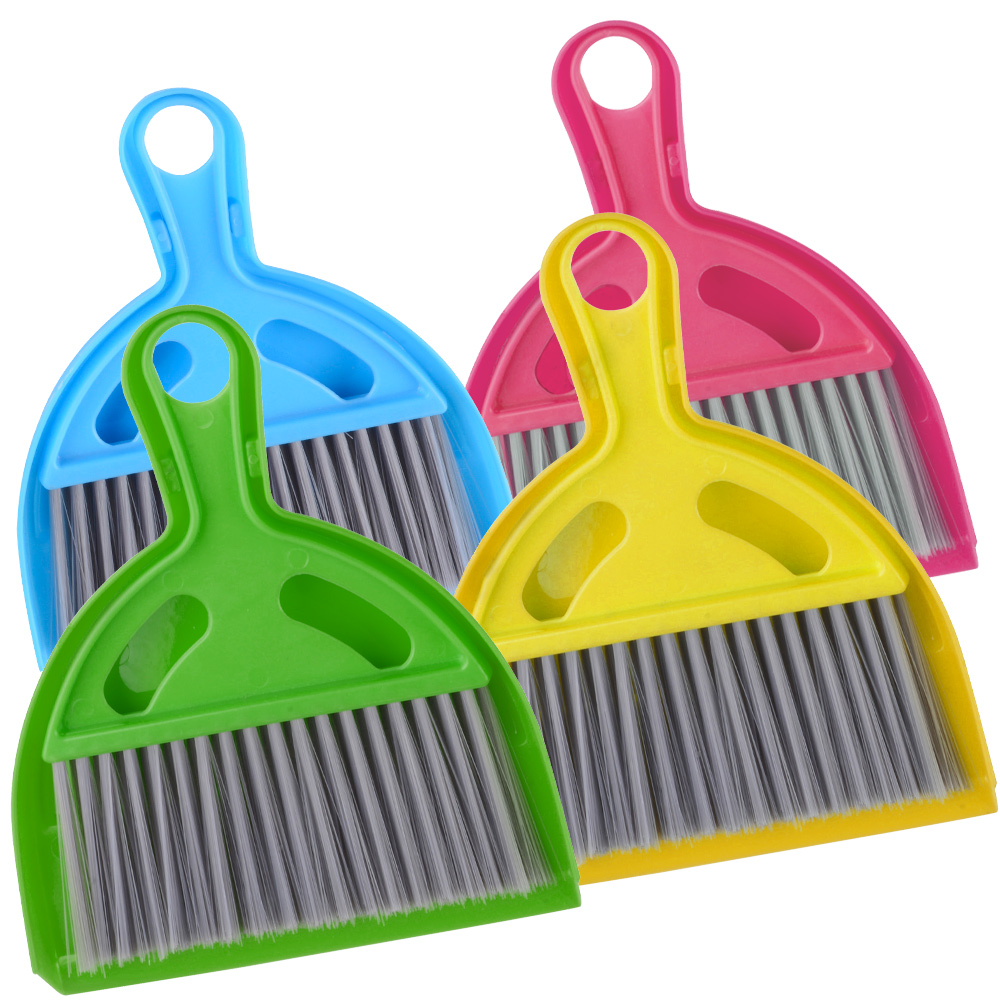 Set di 3 Scopettine con Paletta, Plastica Colorata