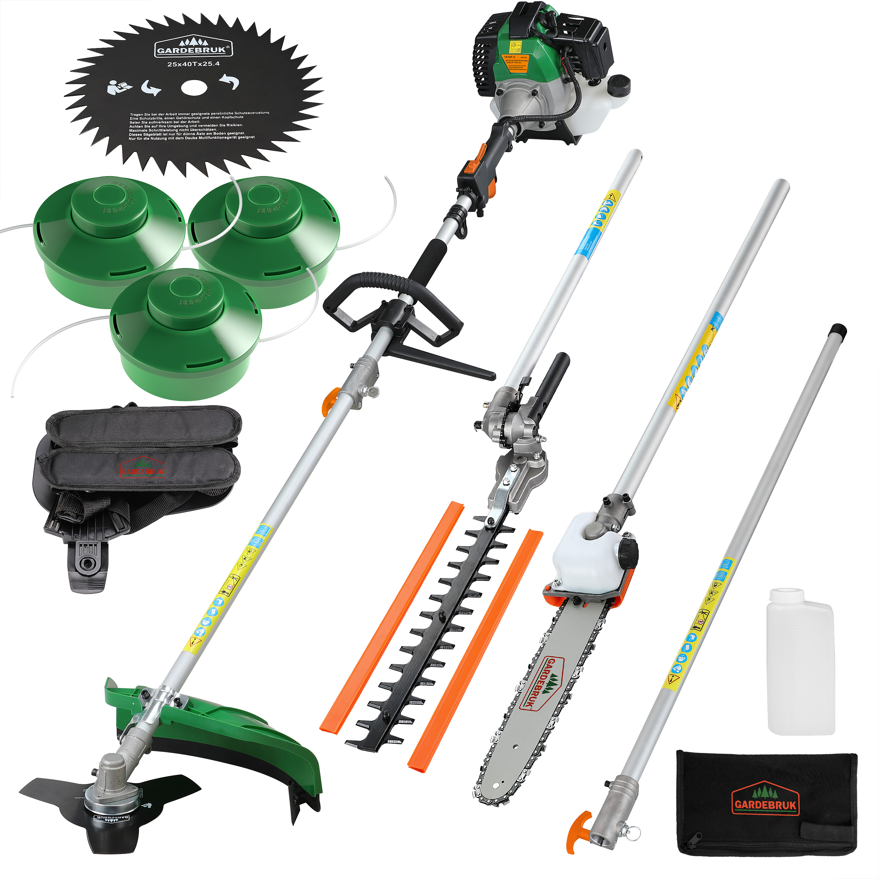 5 in 1 Decespugliatore a scoppio multiuso incl 3 bobine