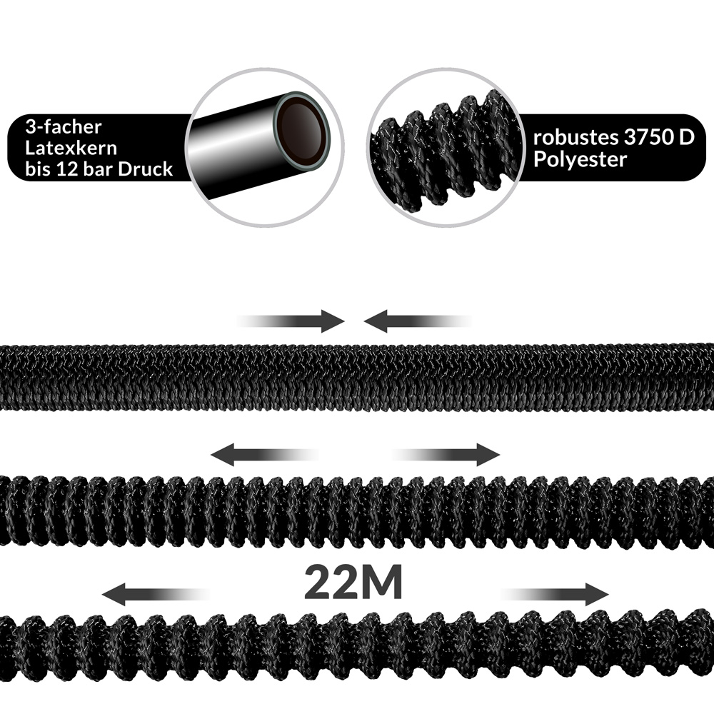 Tubo per irrigazione nero 22 m flessibile