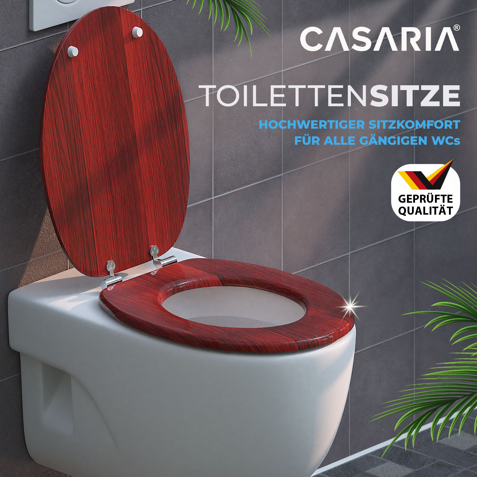 Sedile della toilette in mogano con meccanismo soft-close MDF