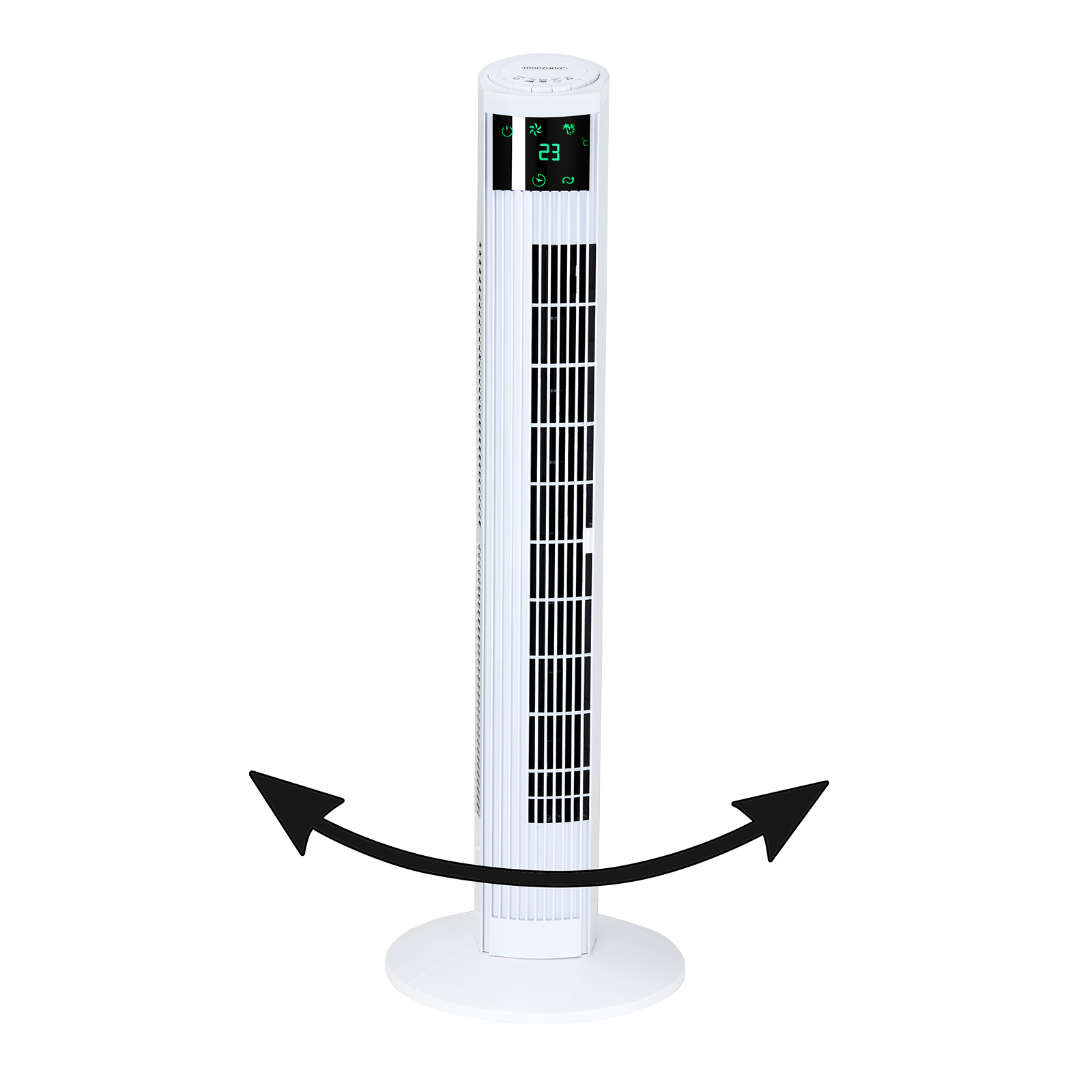 Ventilatore a Torre Oscillante 90° con Telecomando 45W