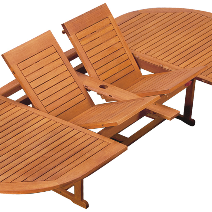 Set di Tavolo e Sedie Moreno 8+1 in legno Certificato FSC®