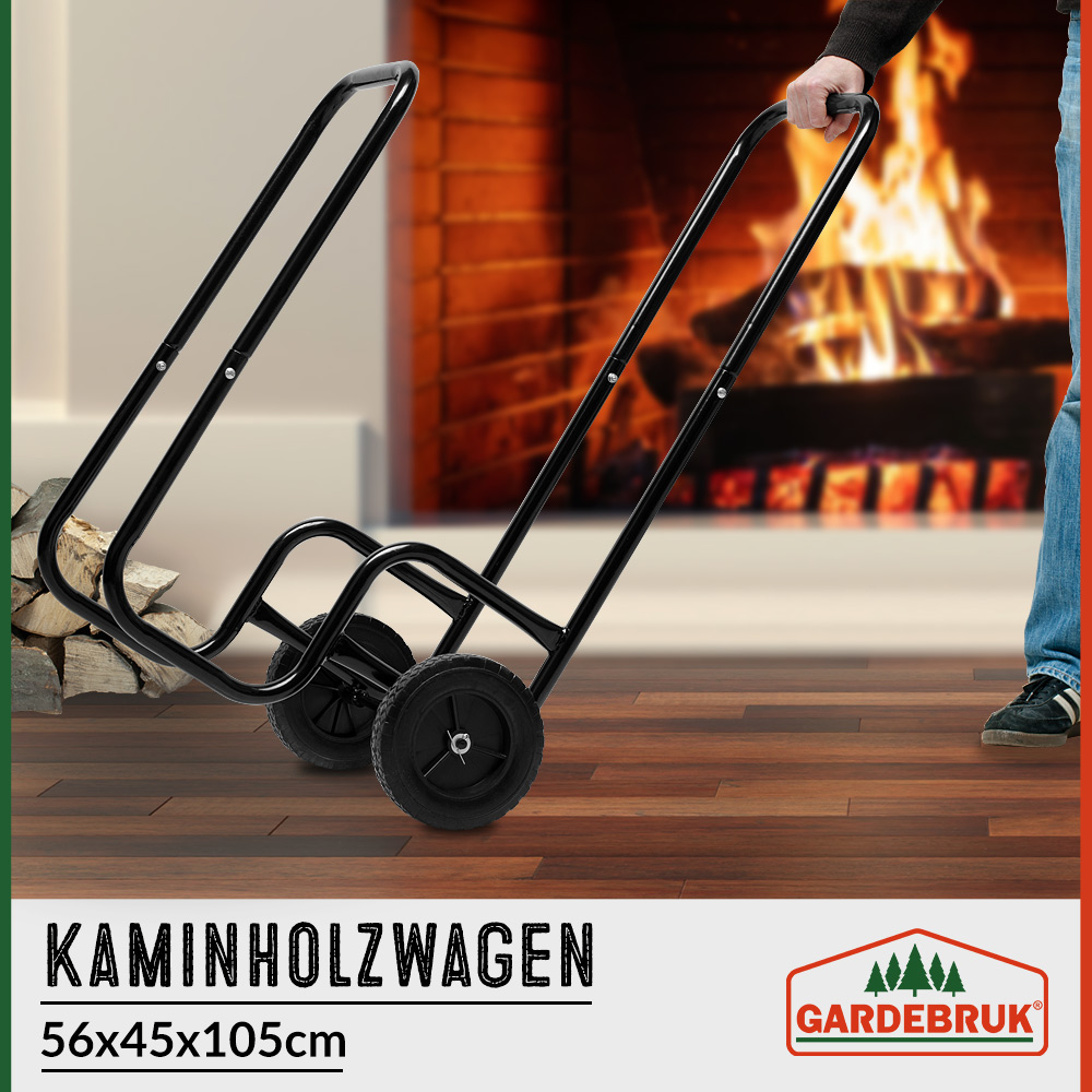 Carrello portalegna nero 80kg