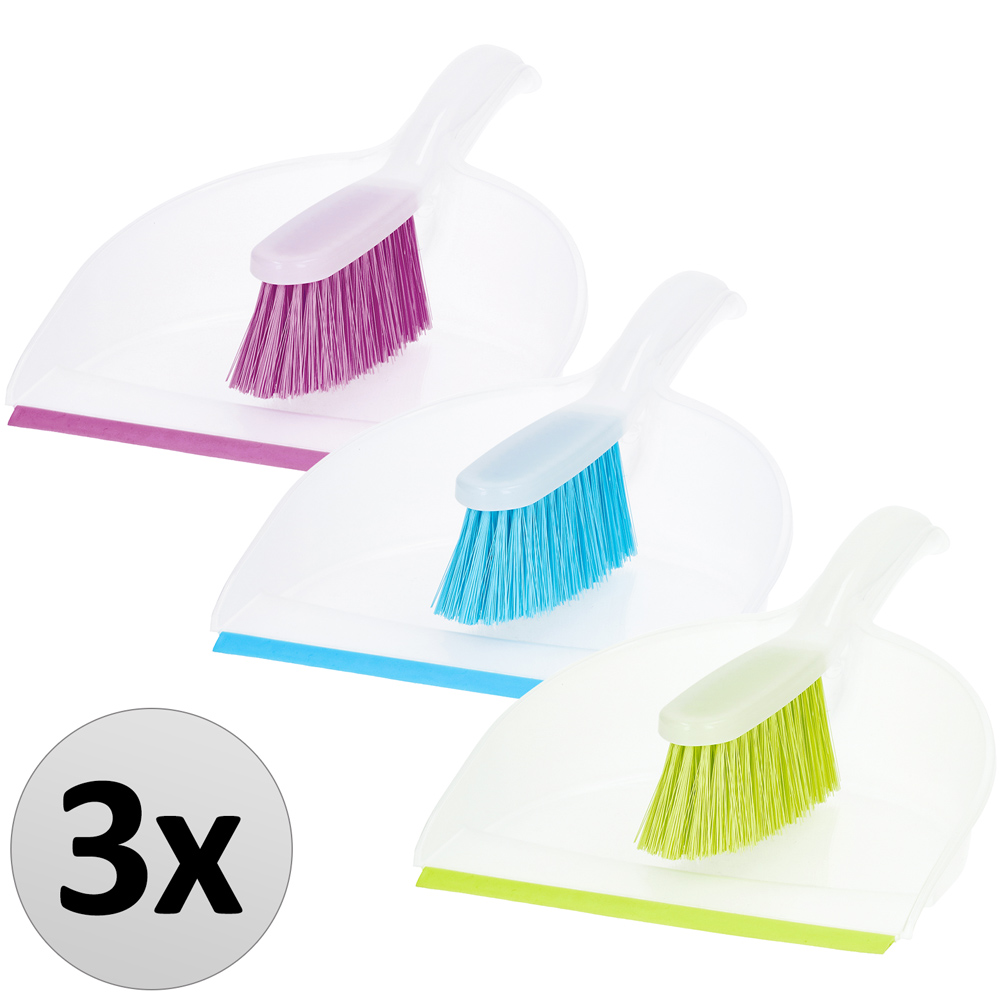 Set di 3 Scopa a Mano: Blu, Viola e Verde