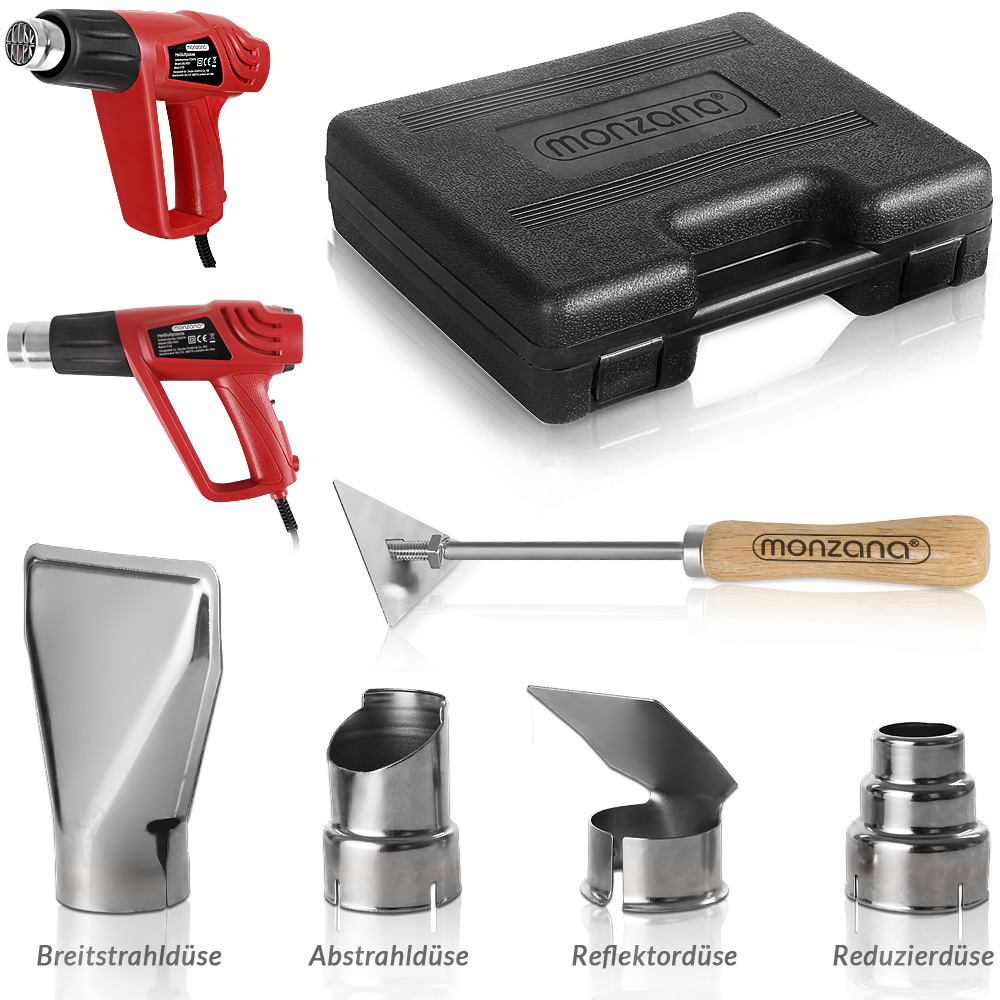 Pistola termica 2000 Watt incluso accessori e valigia