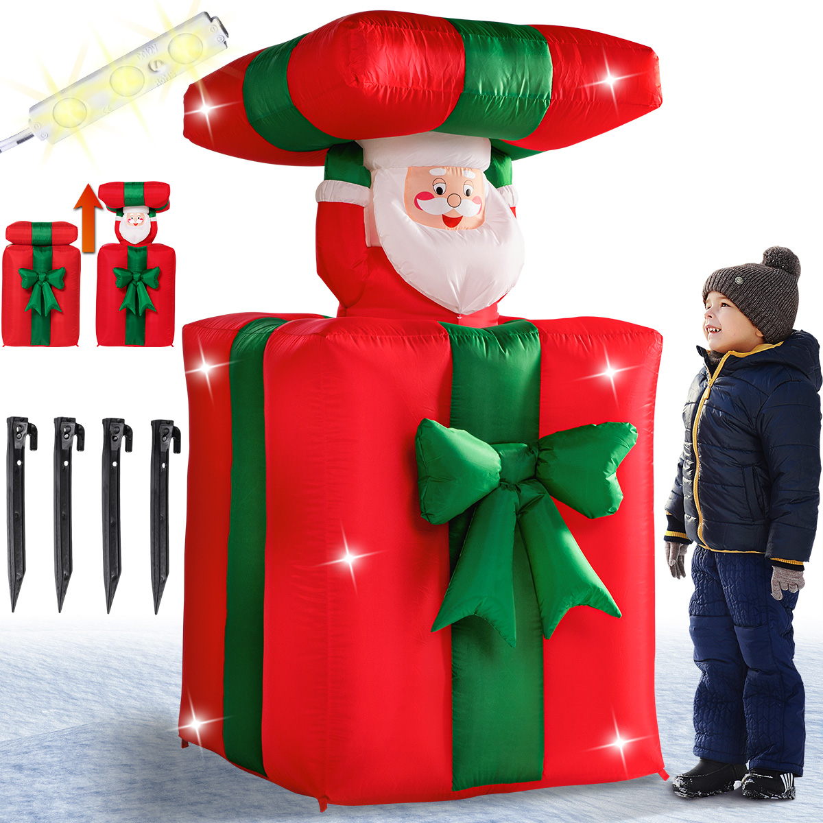 Babbo Natale Gonfiabile: Figura Autogonfiante con LED
