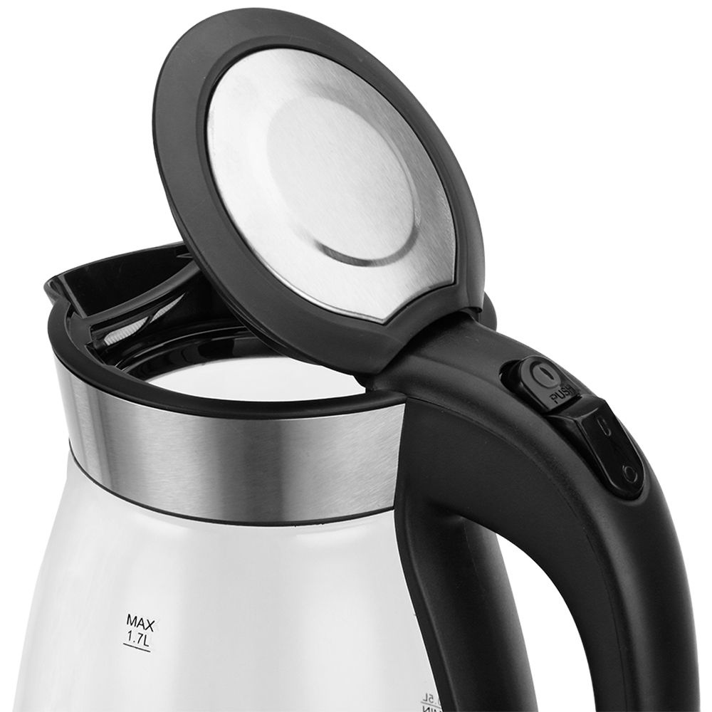 Bollitore d'acqua acciaio inox vetro 1,7L 2200W