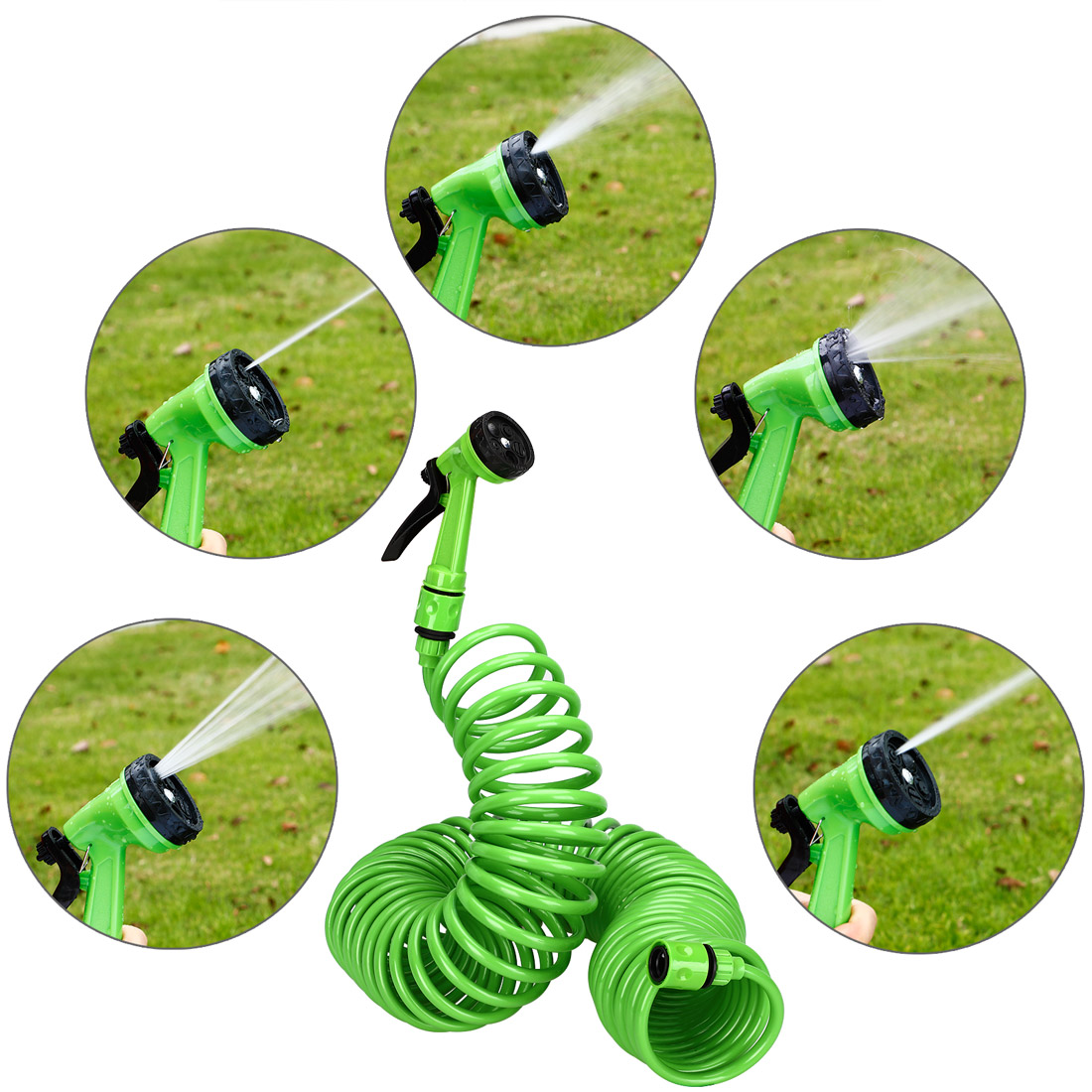 Tubo da Giardino Spirale con Pistola a Spruzzo 15m