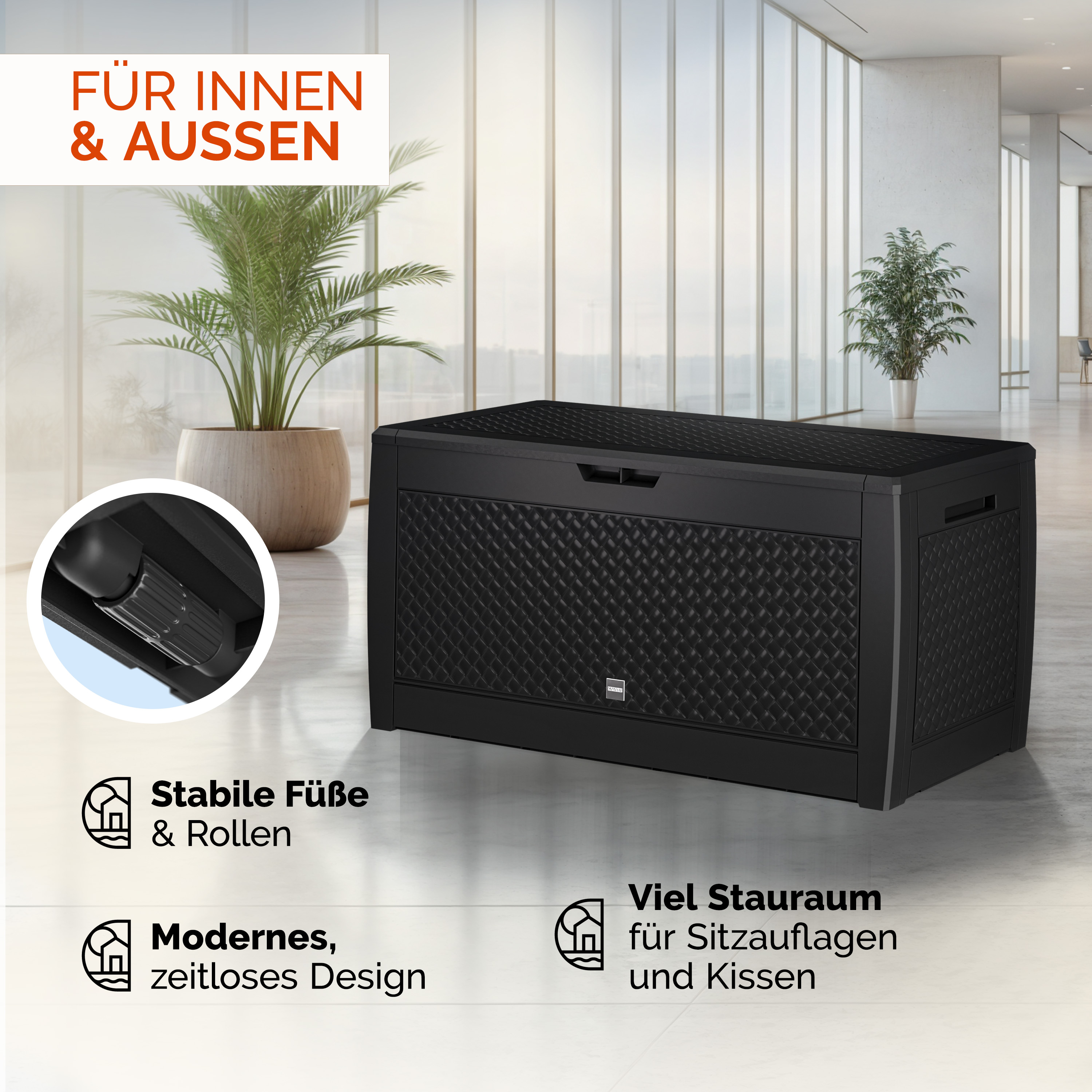 Baule da giardino Matuba antracite 119x48x60cm