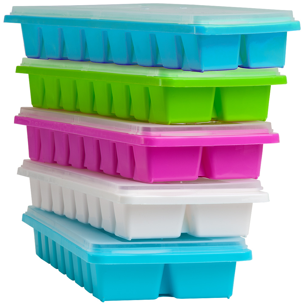 Set da 5 Stampi per Cubetti di Ghiaccio con Coperchio