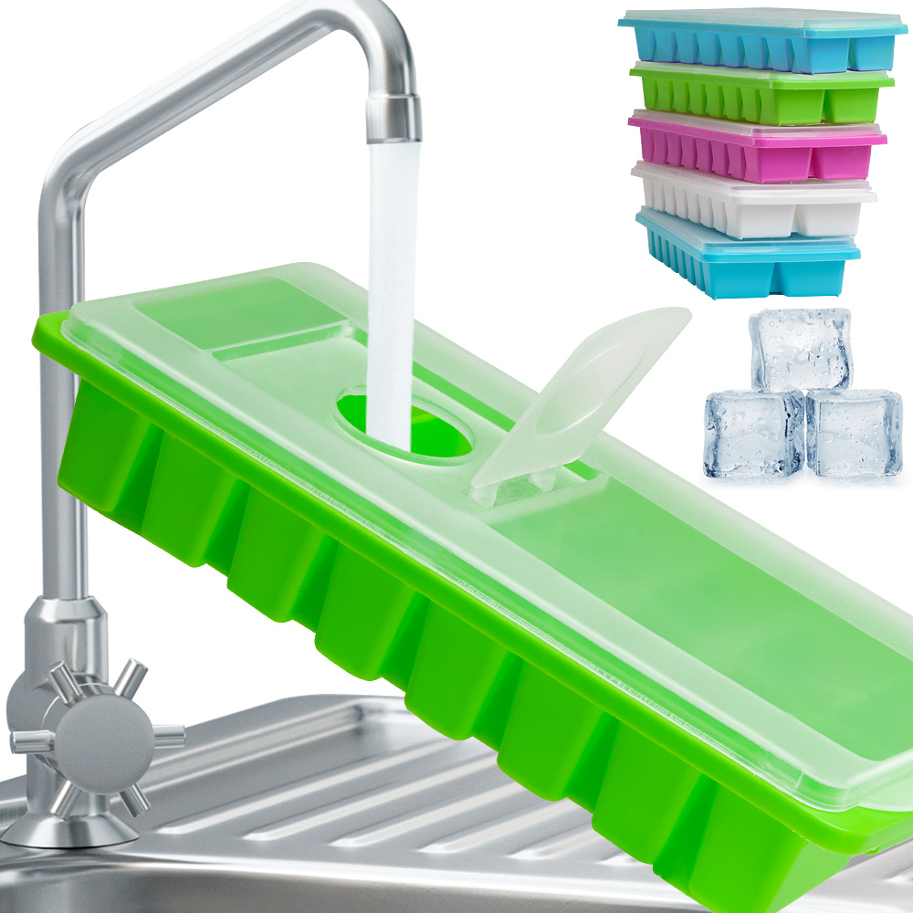 Set da 5 Stampi per Cubetti di Ghiaccio con Coperchio