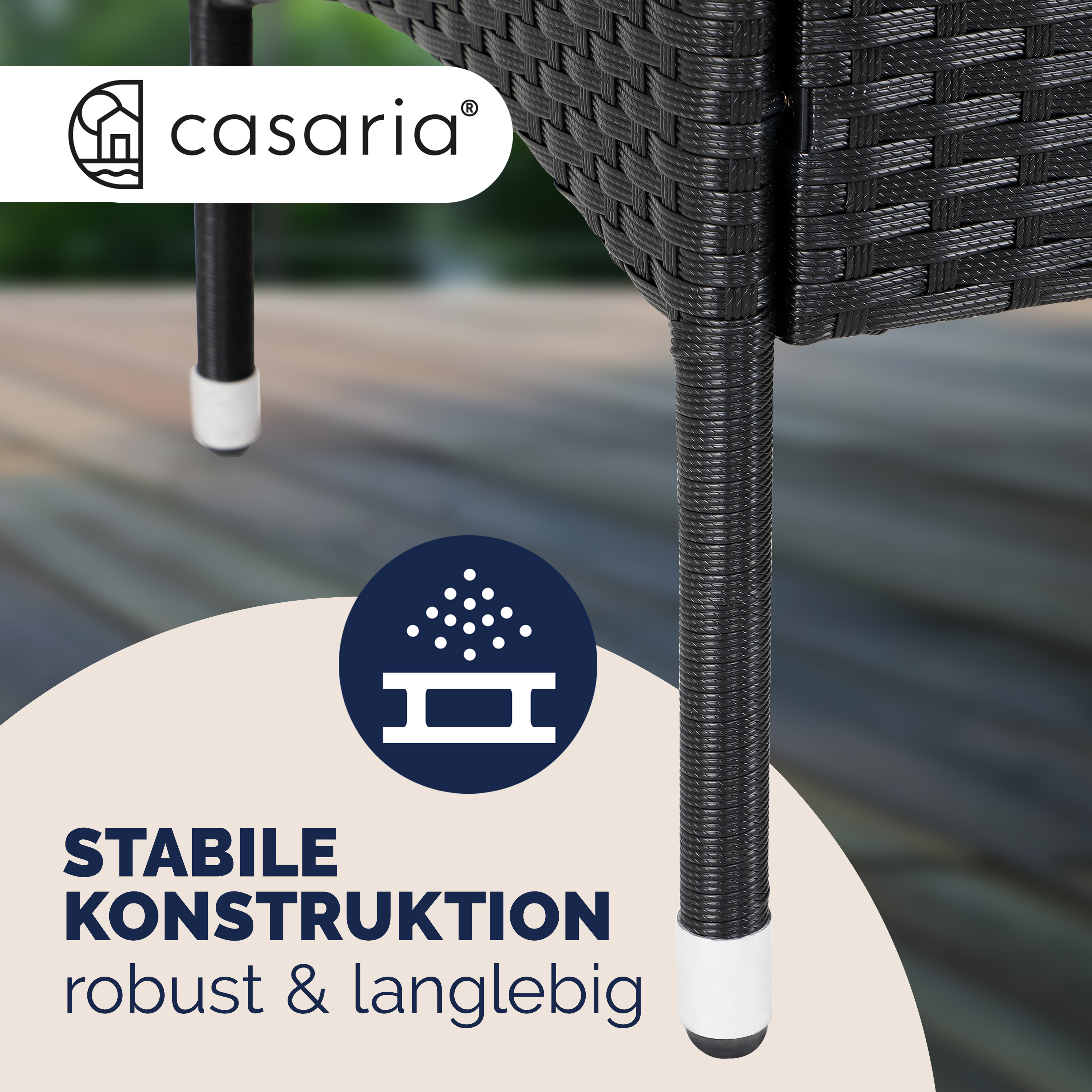 Panchina Cinema Polyrattan Nero 143x64x88cm