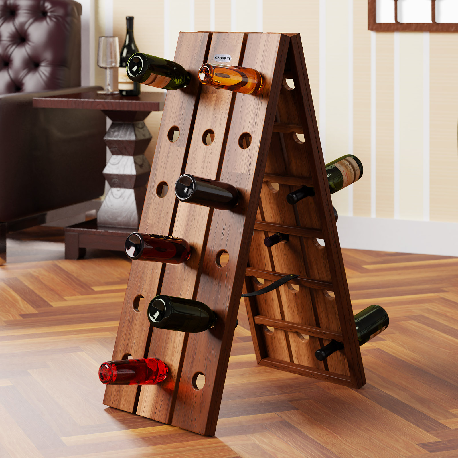 Portavini marrone 87 x 40 x 55 cm