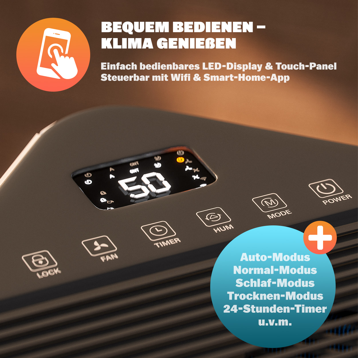 Deumidificatore Elettrico 20-30m² 20L/giorno Wifi Smart Home App