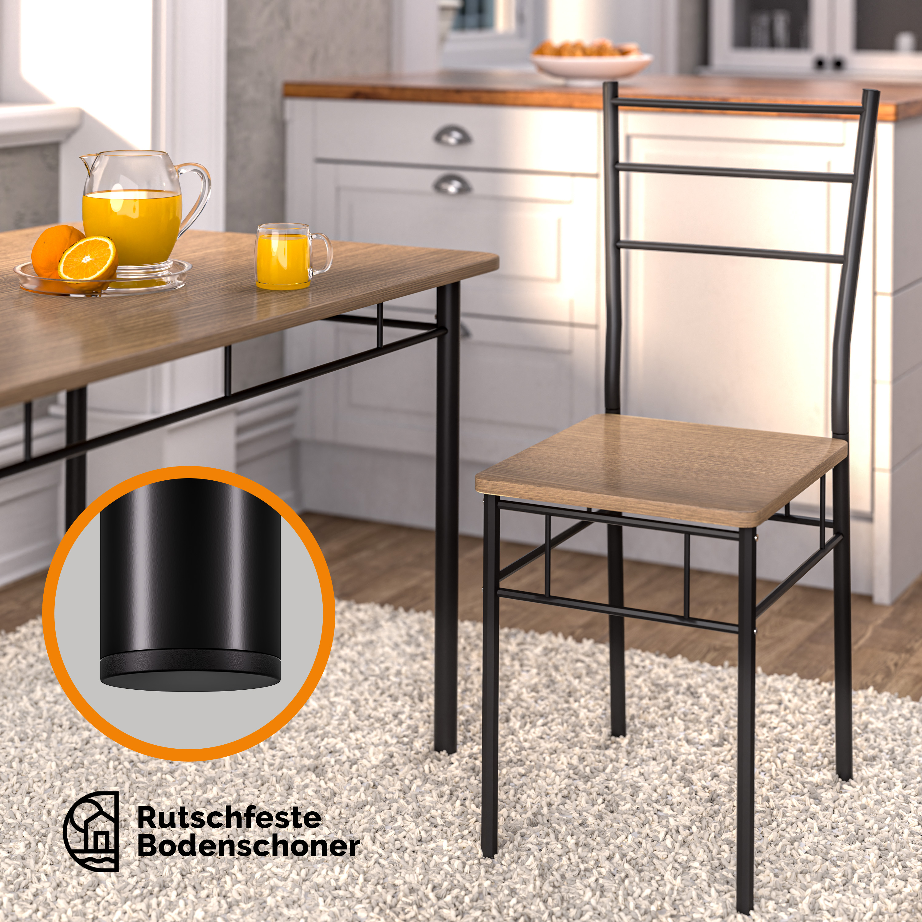 Gruppo di sedute Leo 5 pezzi marrone