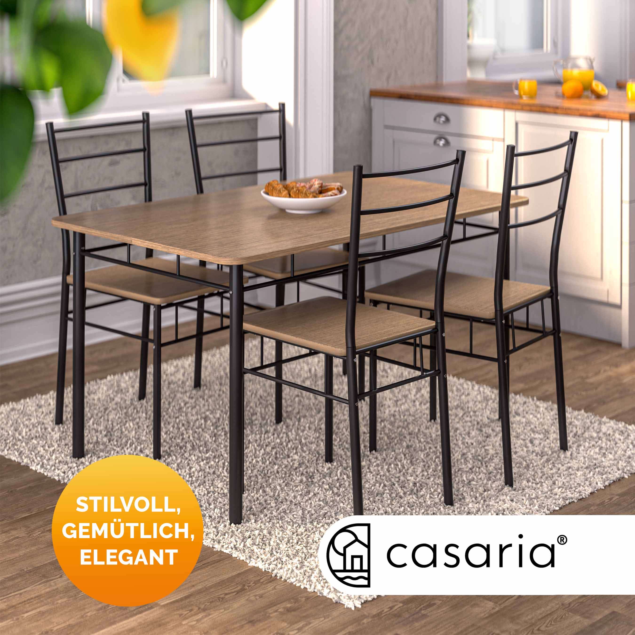 Gruppo di sedute Leo 5 pezzi marrone