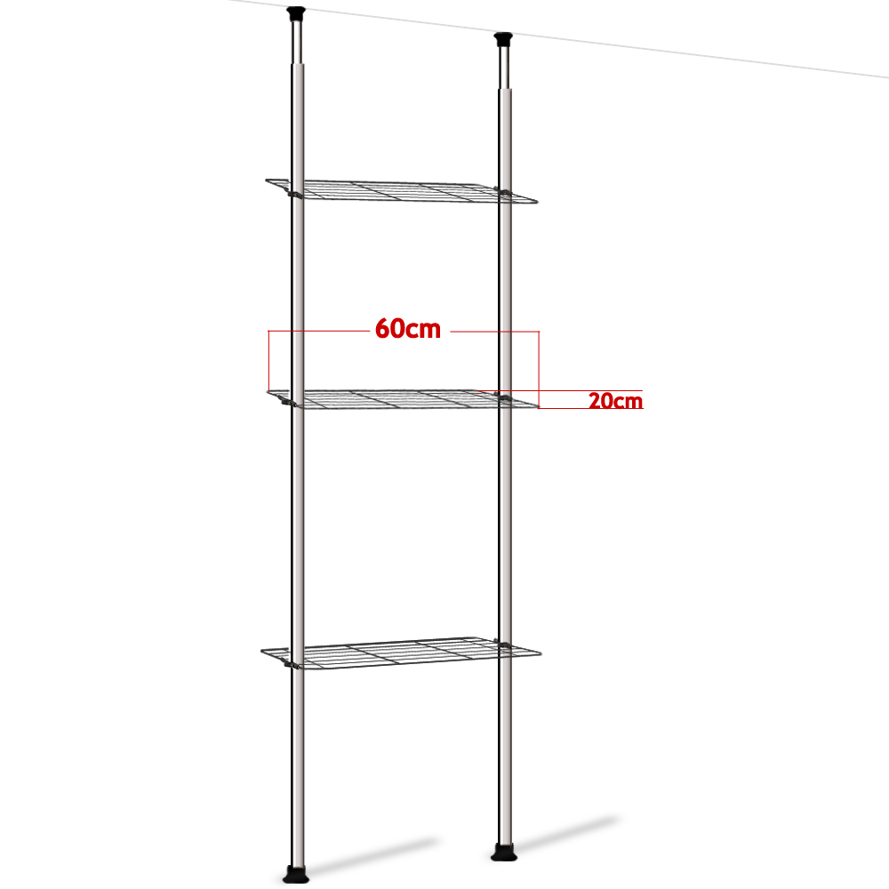Scaffale Telescopico Cromato 180-270cm - Deuba