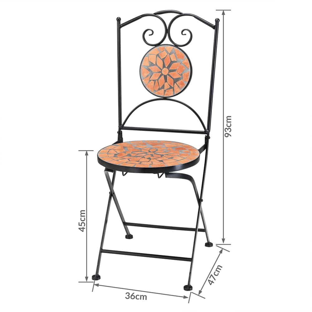 2 Sedie a Mosaico Roma: Design Pieghevole e Raffinato
