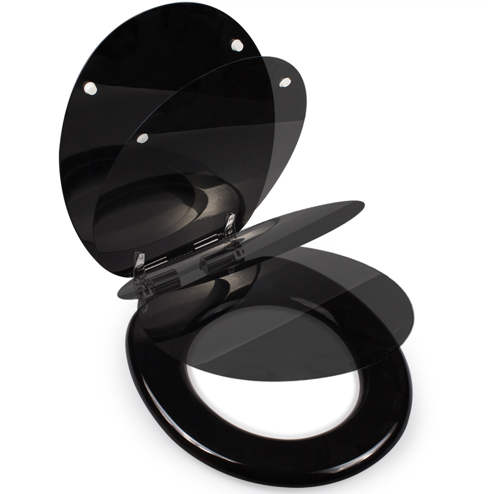 Copriwater Nero con Chiusura Ammortizzata - Resistente e Silenzioso