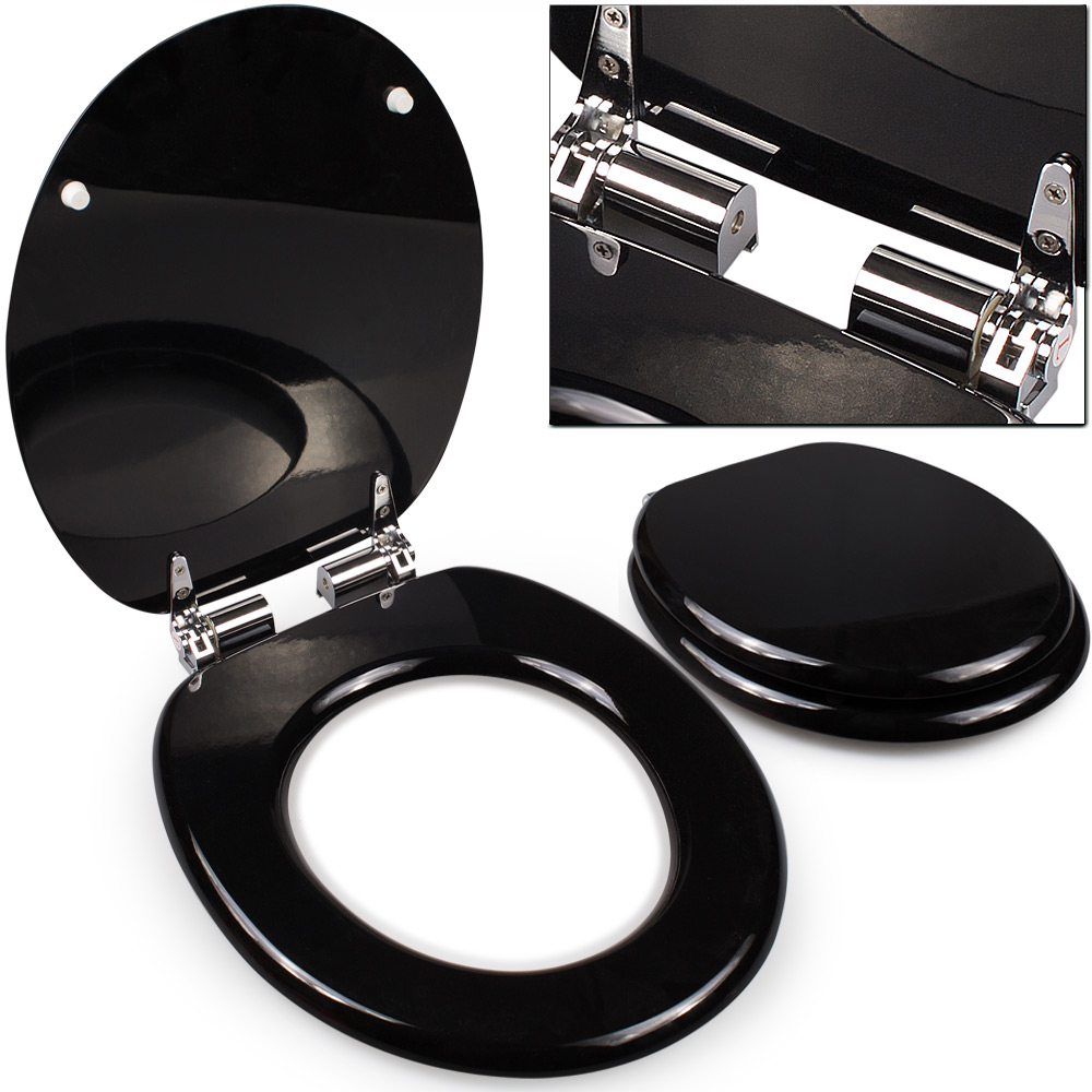 Copriwater Nero con Chiusura Ammortizzata - Resistente e Silenzioso