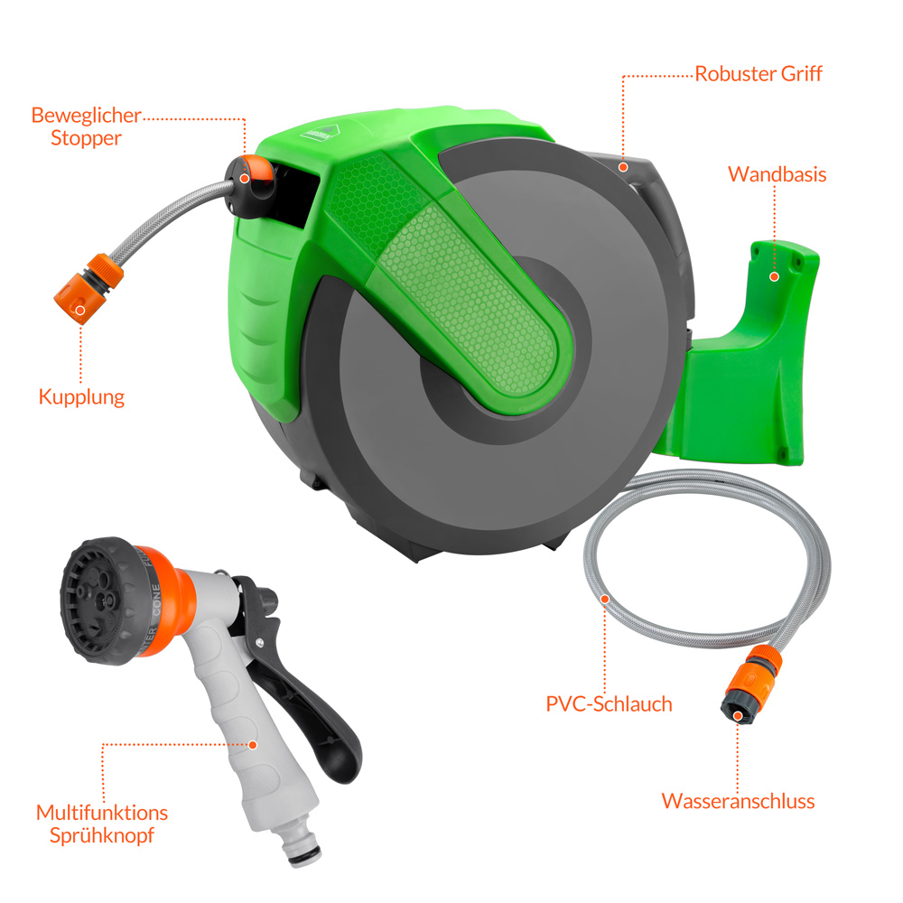 Avvolgitubo da Giardino 30m Automatico GB302ND