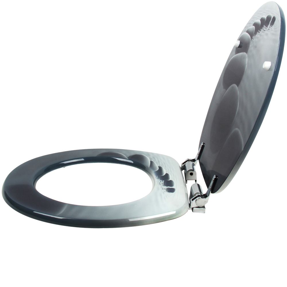 Copriwater nero fantasia pietre chiusura ammortizzata