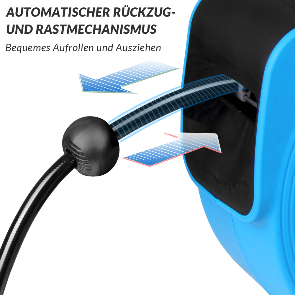 Avvolgitubo ad aria compressa 10m raccordo rapido 3/8\"