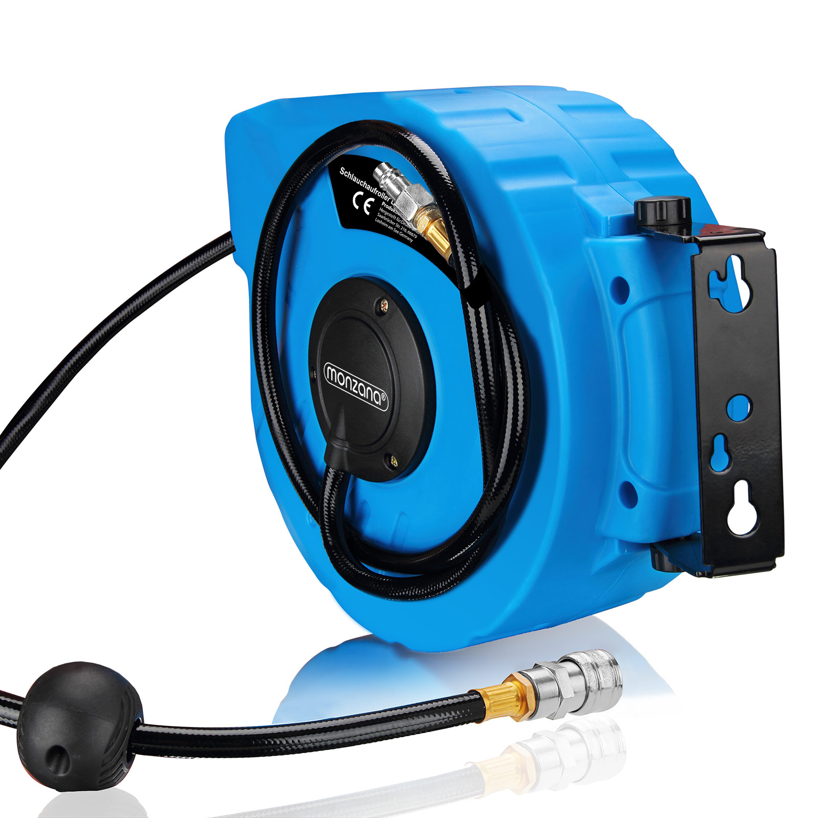 Avvolgitubo ad aria compressa 10m raccordo rapido 3/8\"