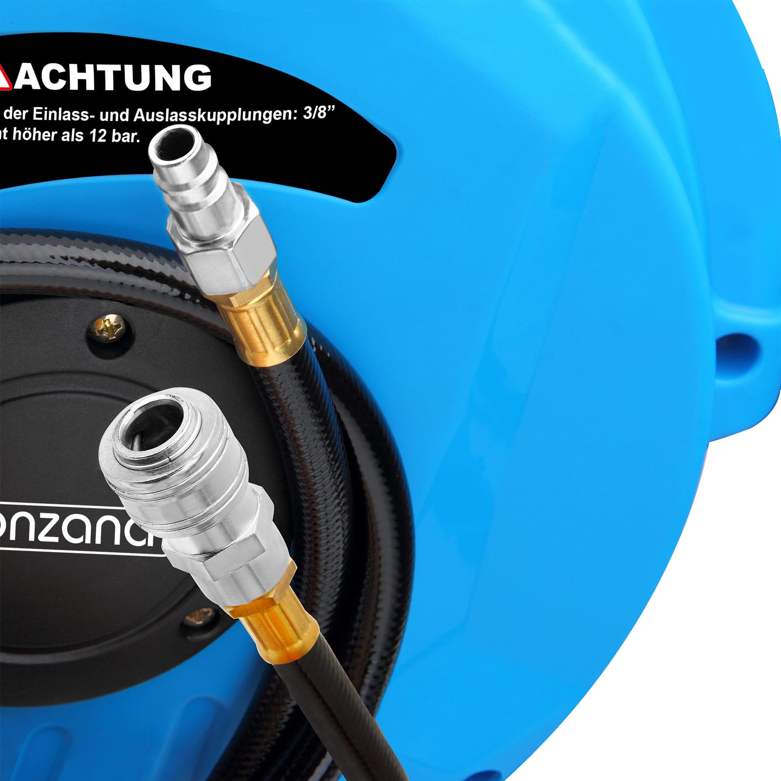 Avvolgitubo ad aria compressa 10m raccordo rapido 3/8\"