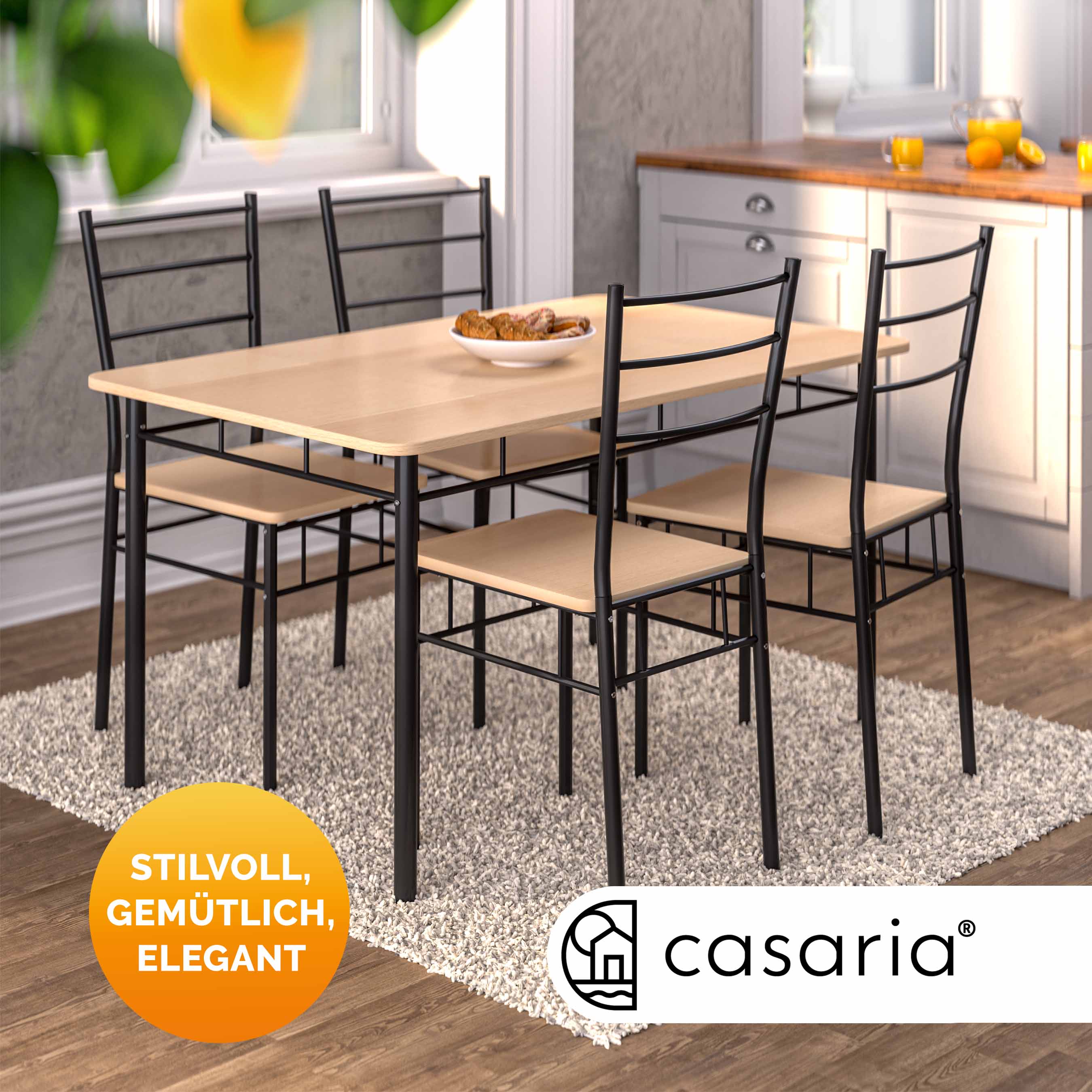 Gruppo di Sedute Leo 5 Pezzi Faggio CASARIA®