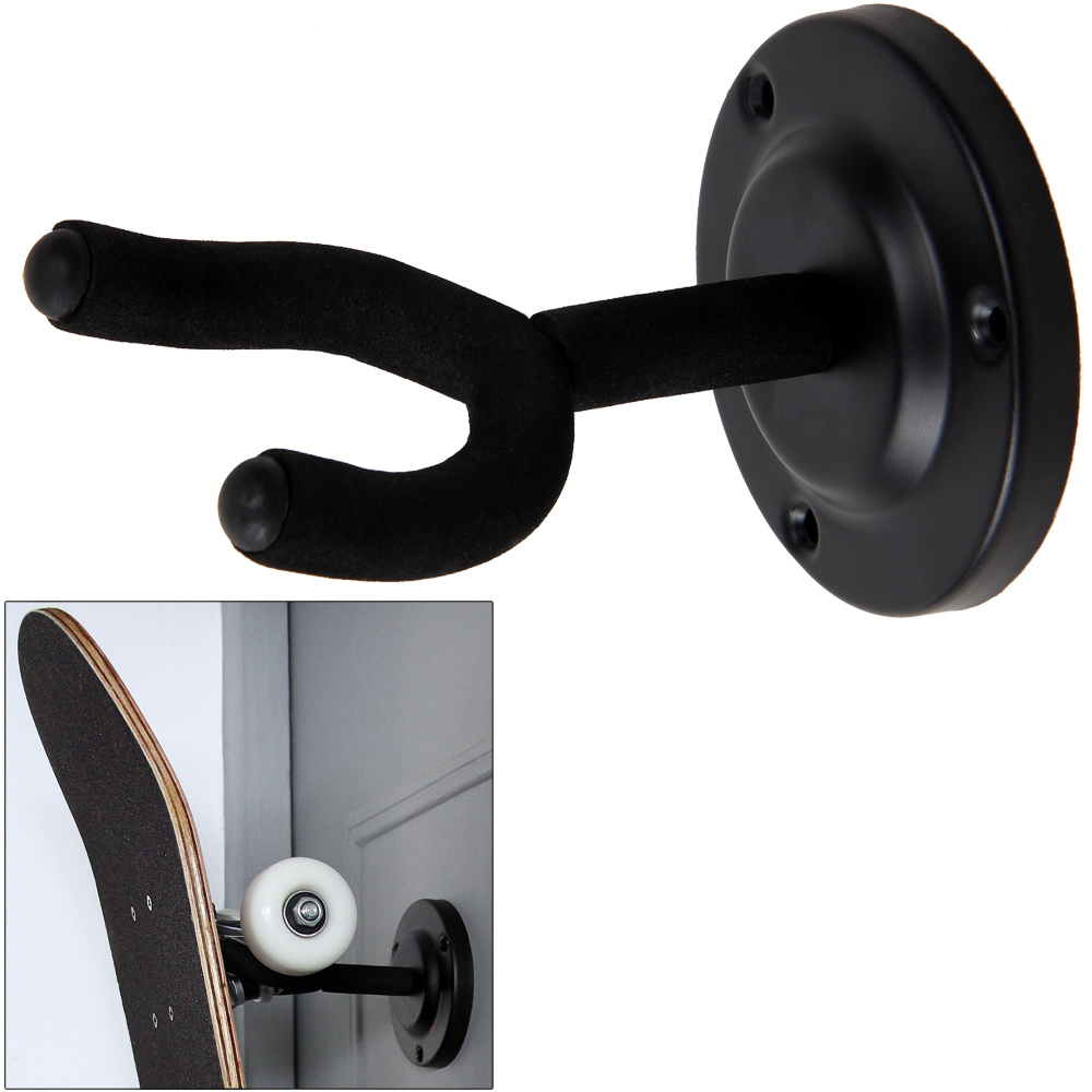 Supporto da parete per skateboard metallo nero